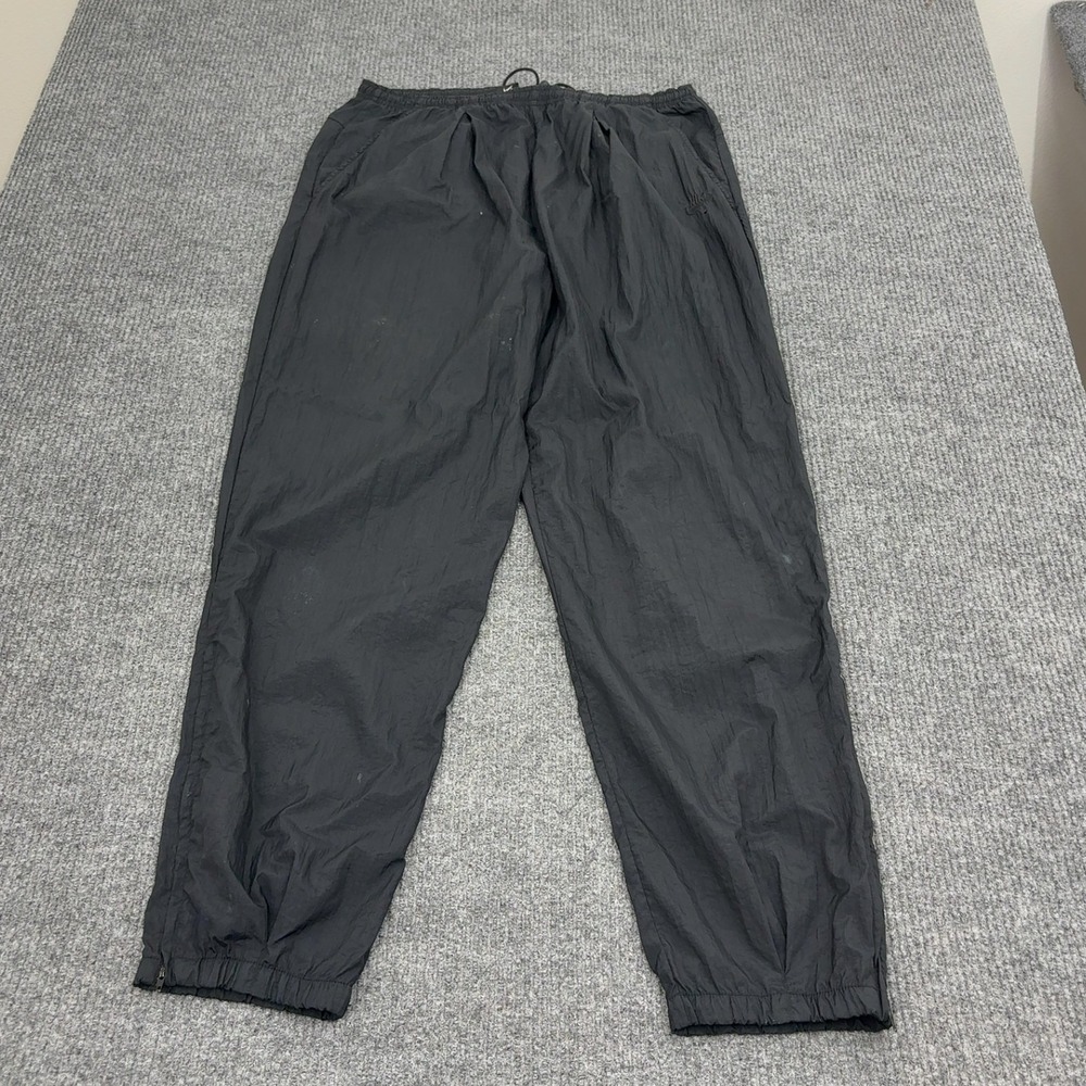 Nike Track Pants Mens L Black Nylon Embroidered Logo Zip Ankle Sportswear Street